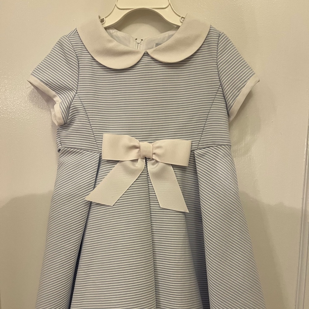Florence Eiseman blue white dress bow - new condition